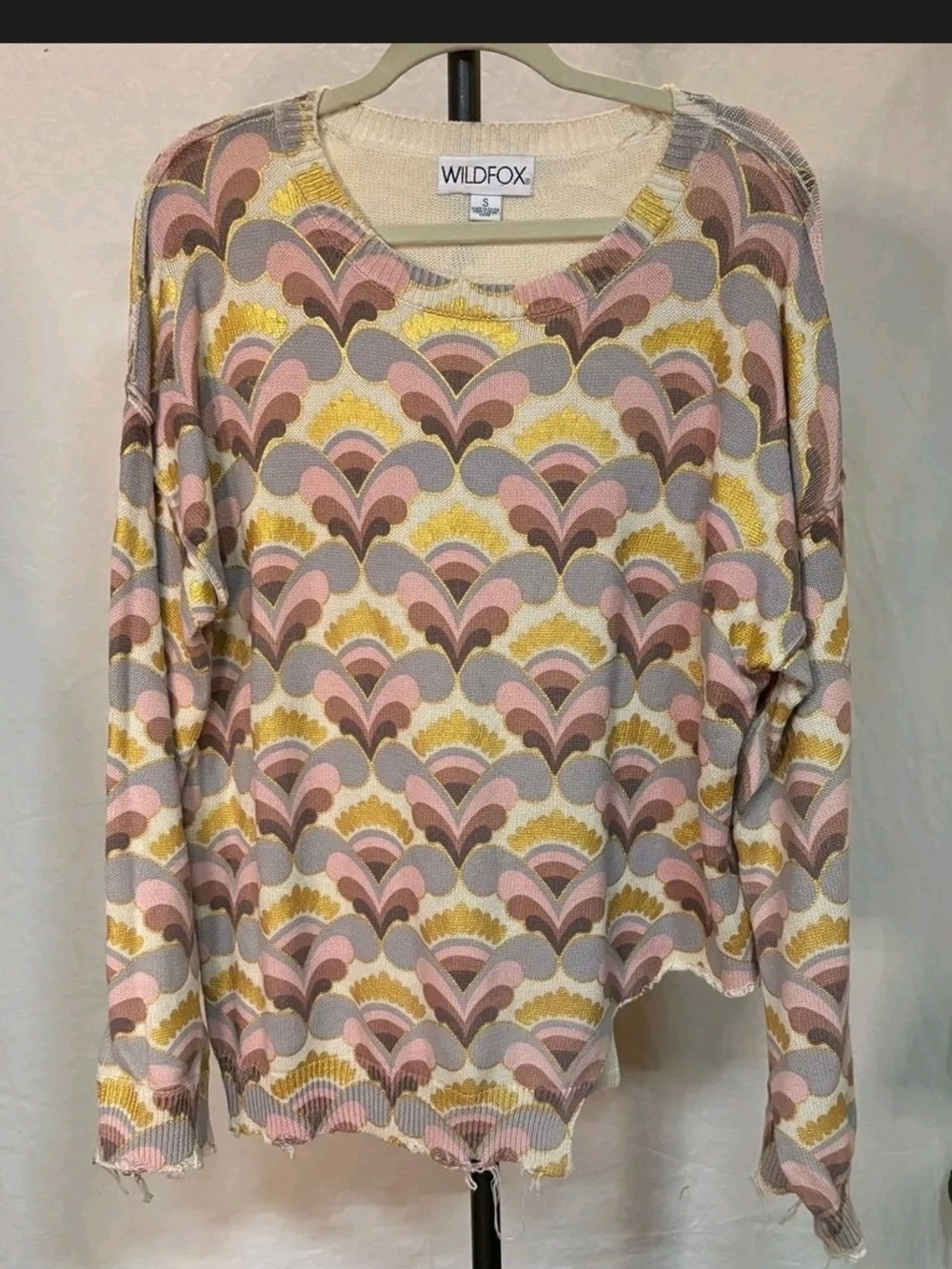 Wildfox Deco Hearts Monte Crop pullover sweater